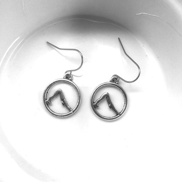 Miniature Yoga Lover Charm Earrings - Picture 2 of 2